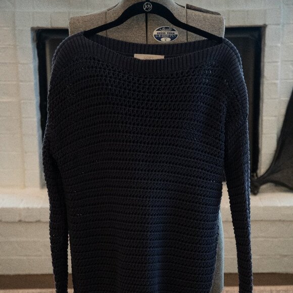 Loft Woven Navy Sweater - Picture 1 of 3